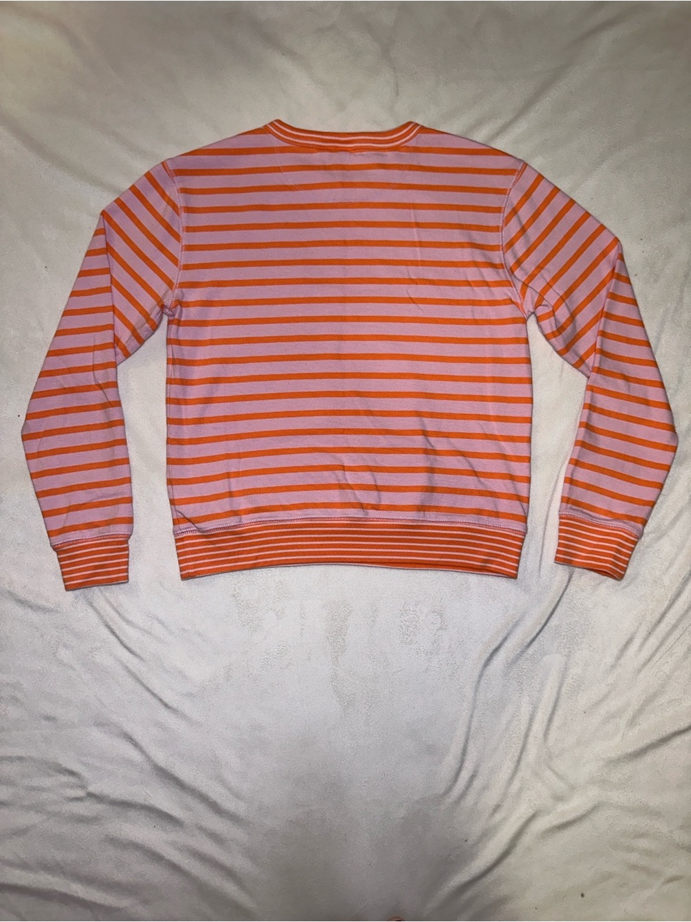 GAP Pink & Orange Striped Pocket Sweatshirt Pullover Size Small - Picture 2 of 12